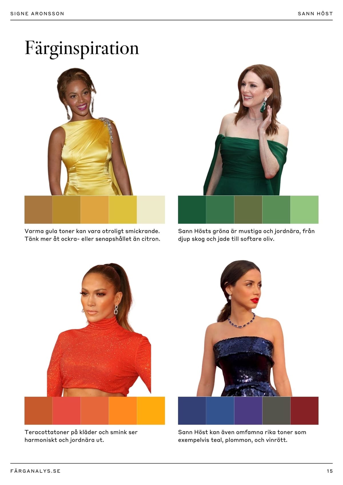 Exempelsida 4 från färganalysrapport: Stylinginspiration