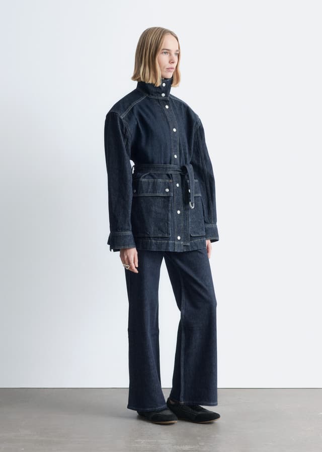 Jeansjacka med skärp