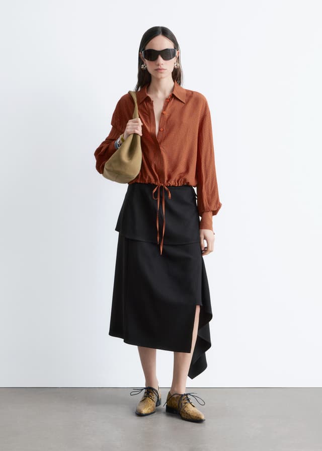 Rutig skjorta med dragsko